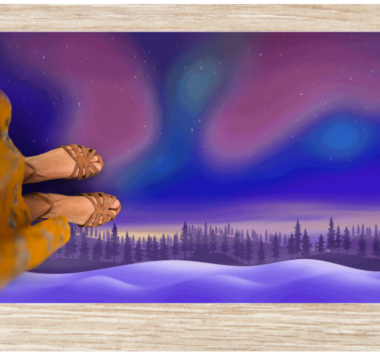 Aurora boreală cu zăpadă covor modern - TenStickers