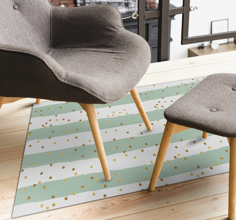 Confetti aurii pe dungi covor modern - TenStickers