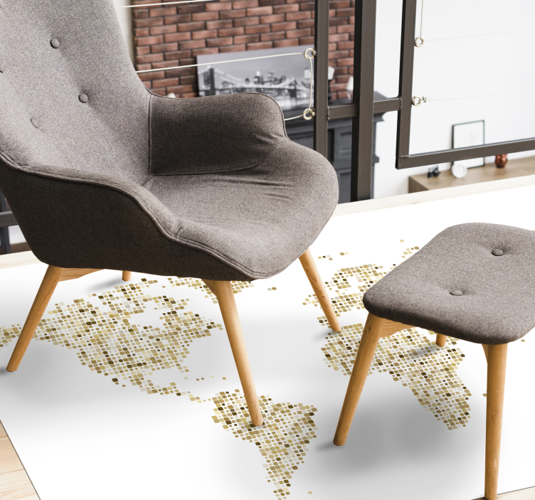 Continente aurii cu covor de hartă de fundal alb - TenStickers