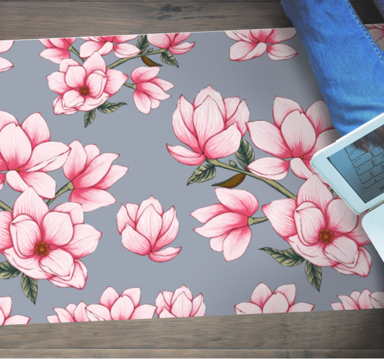 Copac frumos magnolie covor floral - TenStickers