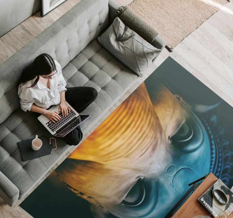 Covor modern de artă albastră elefant albastru - TenStickers