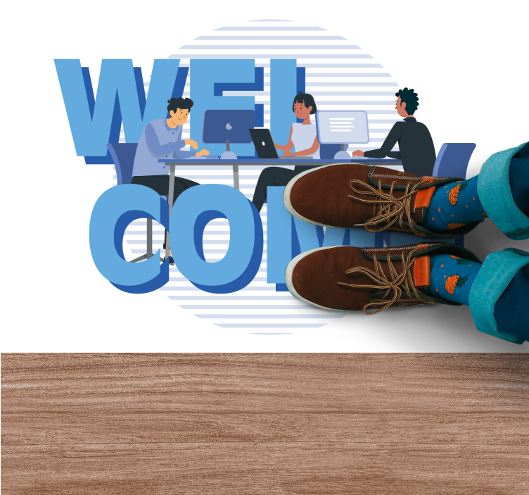 Covoare de vinil cu fraze bun venit la birou prietenos - TenStickers