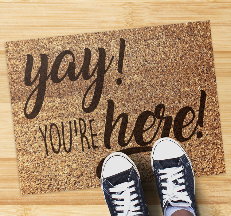 Covor vinil hol intrare frază de bun venit călduroasă - TenStickers