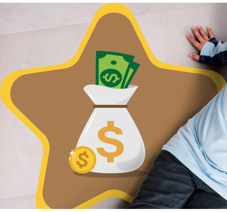 Alții covor de vinil logo-ul pungii de bani - TenStickers