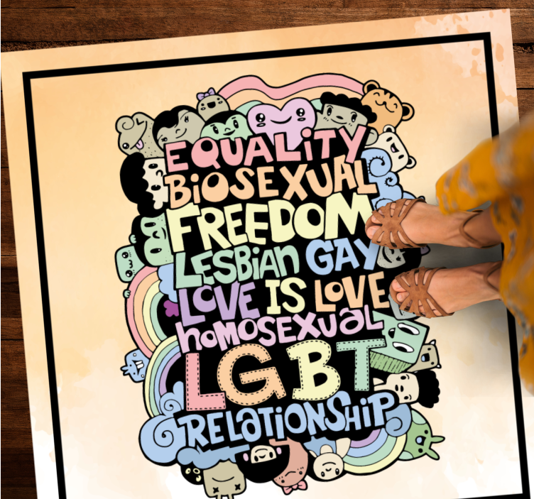 Covoare de vinil cu fraze mesaj lgbt colorat - TenStickers