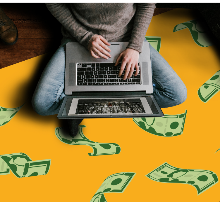 Covor vinil modern modelul fluxului de bani - TenStickers