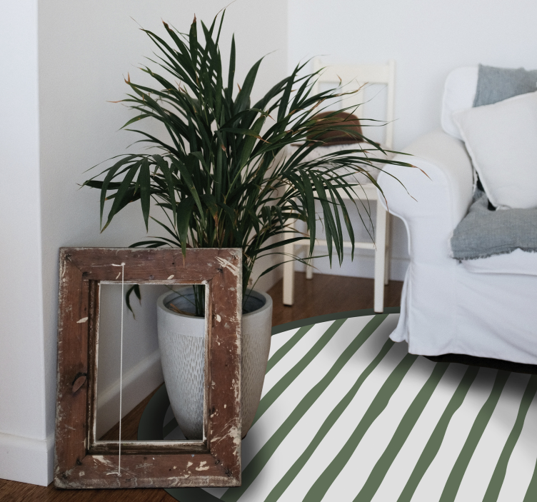 Covor din vinil nordic cu dungi verde închis - TenStickers