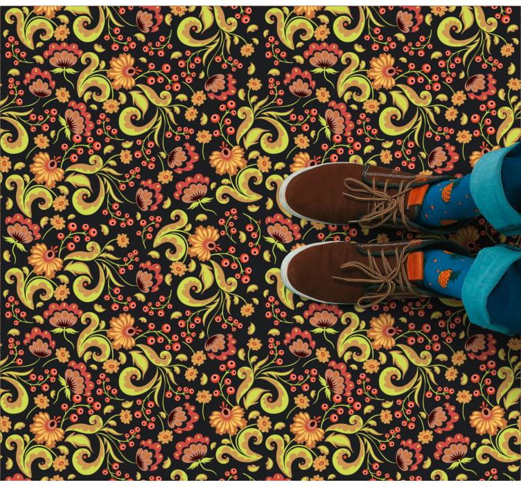 Covor etnic de culoare rusească, de culoare galbenă și roșie - TenStickers