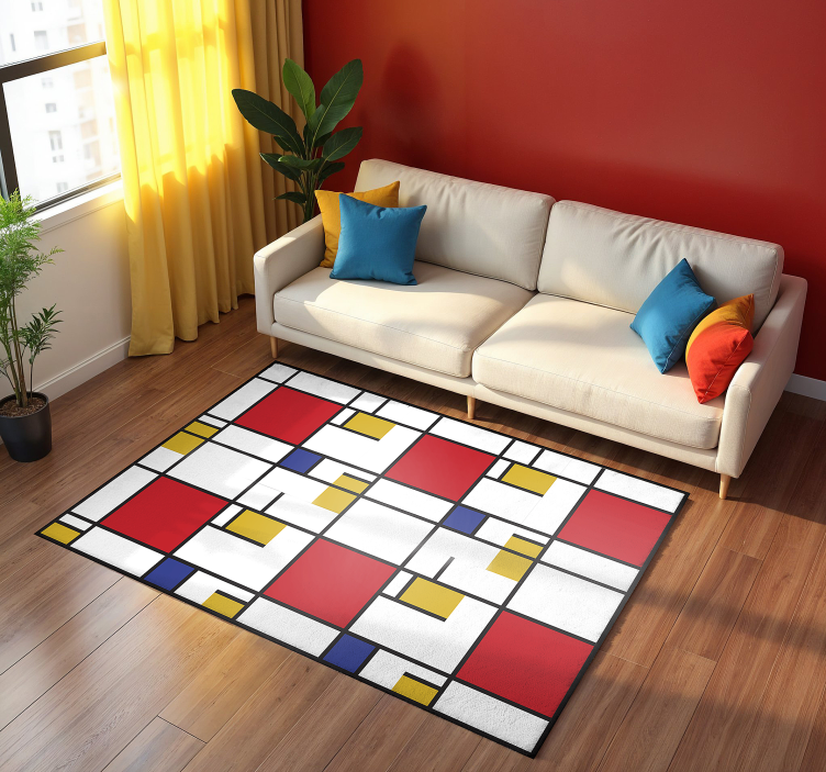 Covoare geometrice de artă mondrian - TenStickers