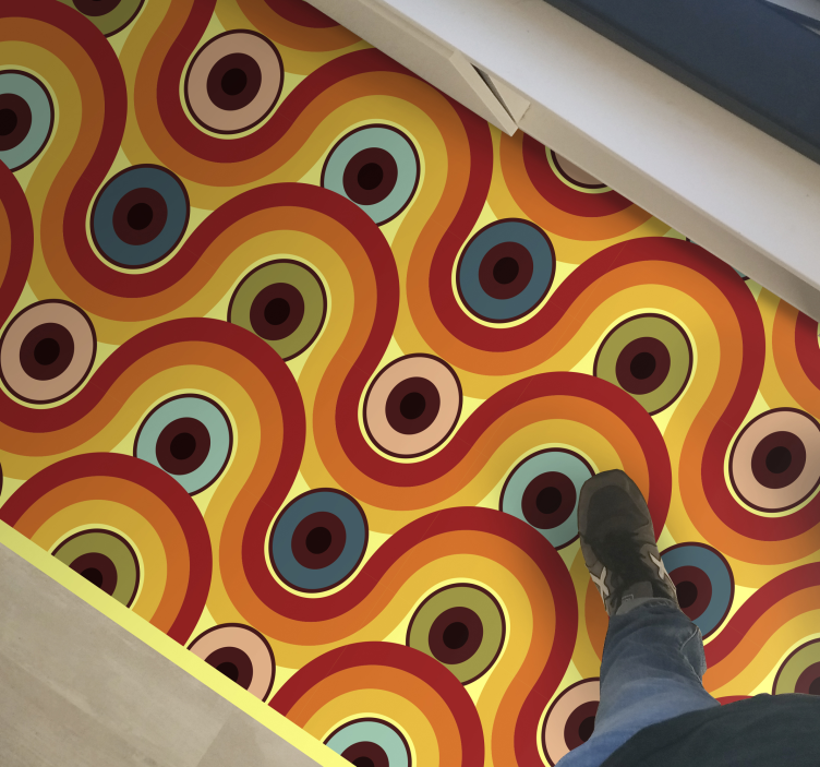 Covoare geometrice cercuri din anii '70 - TenStickers