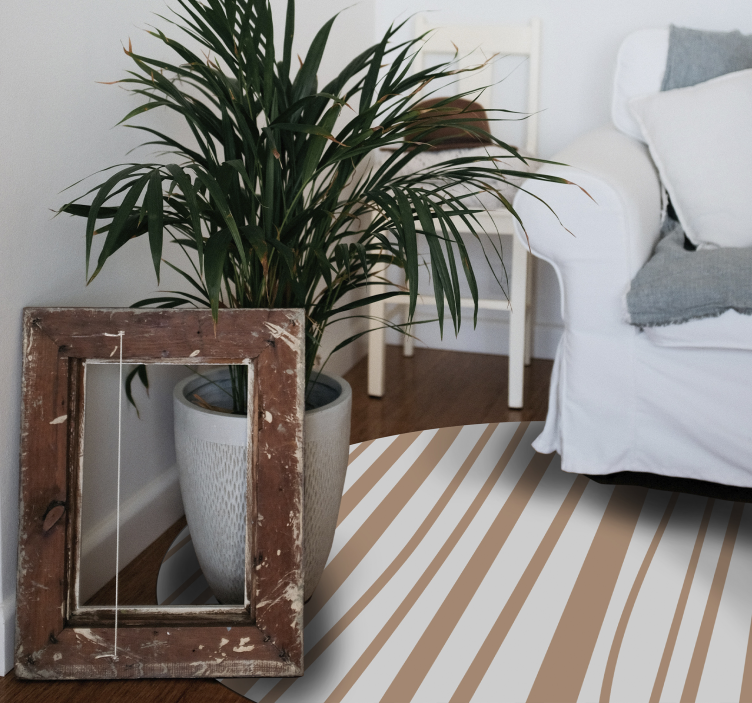 Covor de vinil nordic maro cu dungi - TenStickers