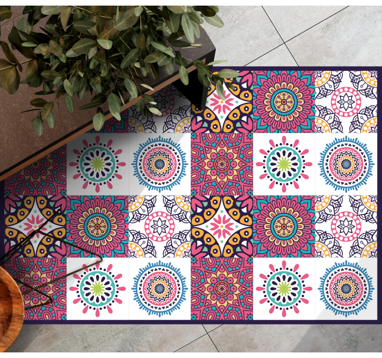 Gresie modernă de bucătărie mandala colorată - TenStickers