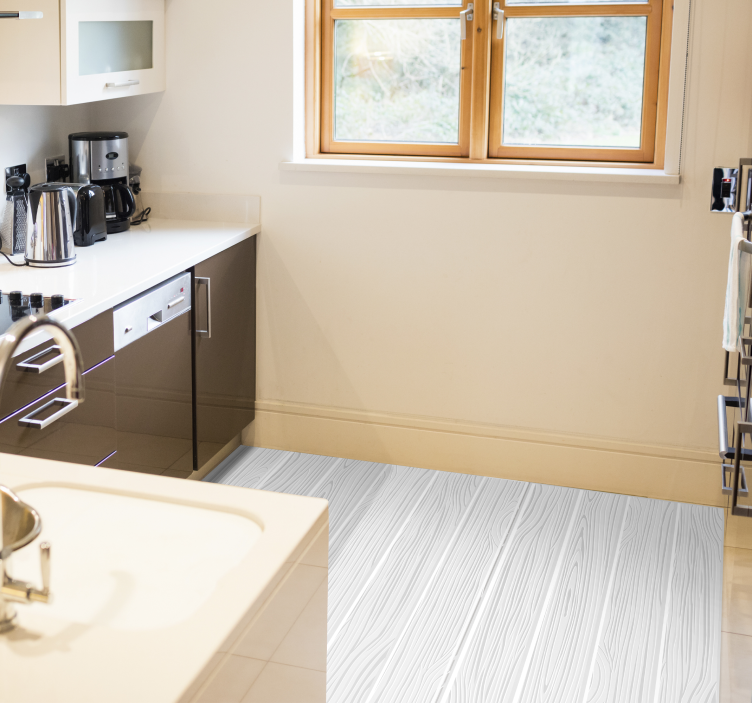 Covor alb de vinil de scândură de lemn - TenStickers