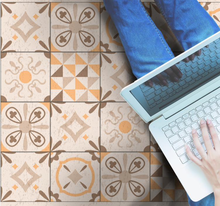 Covor bej cu mozaic vintage model - TenStickers