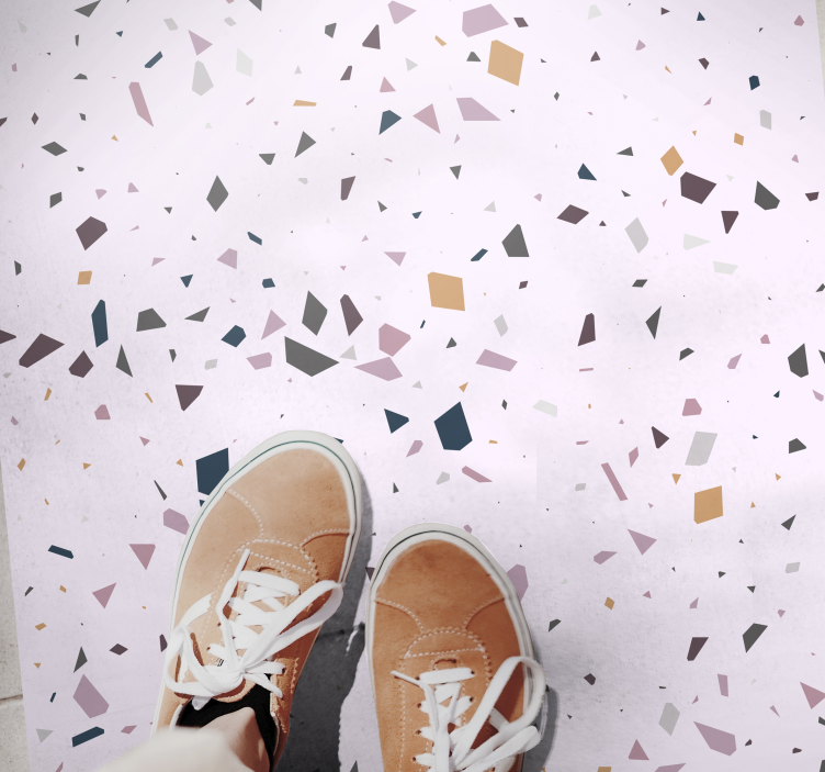 Covor clasic roz de tip terrazzo - TenStickers