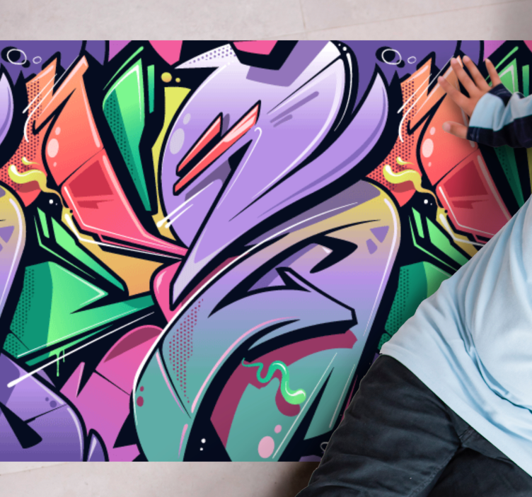 Covor colorat graffiti street art texture - TenStickers