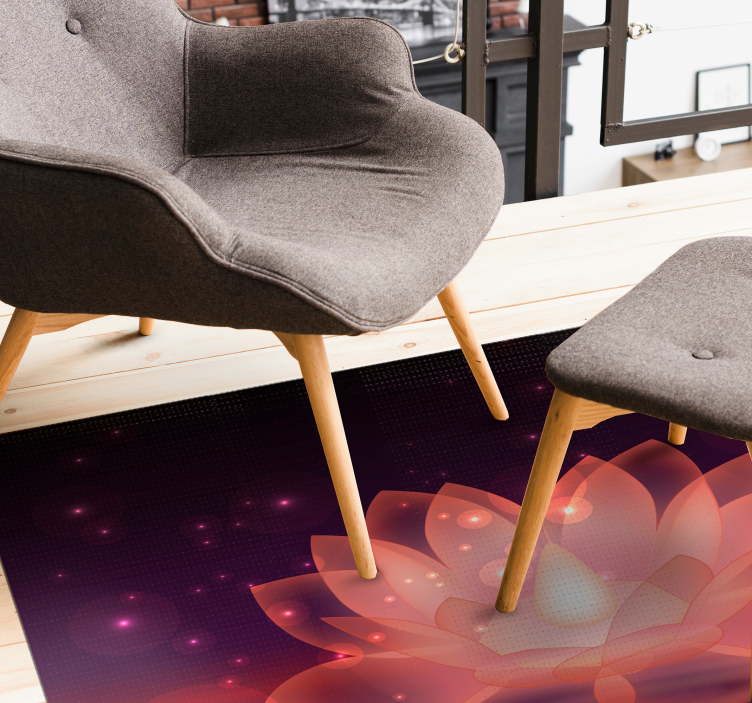 Covor de vinil cu flori lotus sparkle - TenStickers