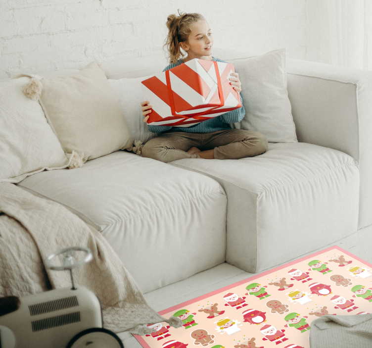 Covor de vinuri de reni și elfi de desene animate - TenStickers