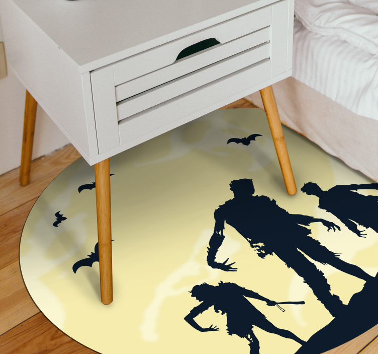 Covor de living din vinil de familie horror zombie - TenStickers