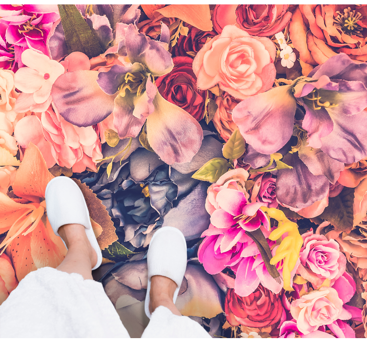 Covor floral cu flori colorate - TenStickers