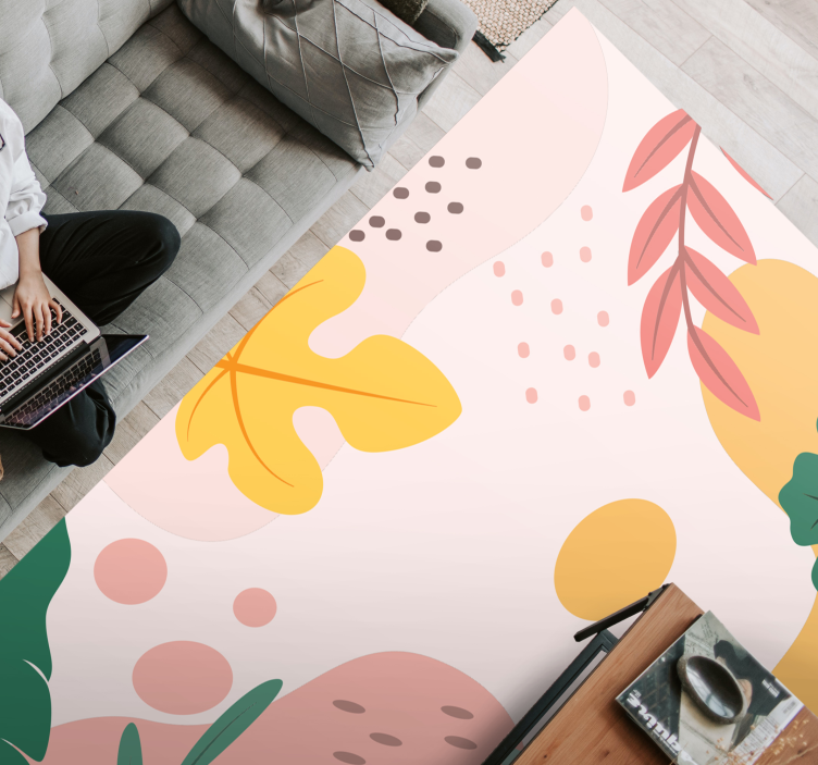 Covor floral toamna frunze tropicale - TenStickers