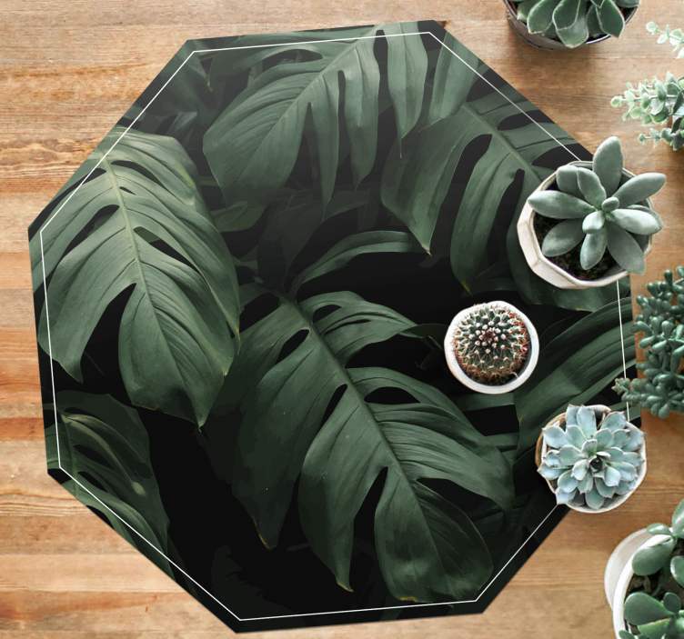 Covor floral cu frunze monstera - TenStickers