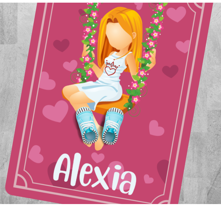 Covor de vinil Adolescenți leagăn de iarbă cu nume - TenStickers