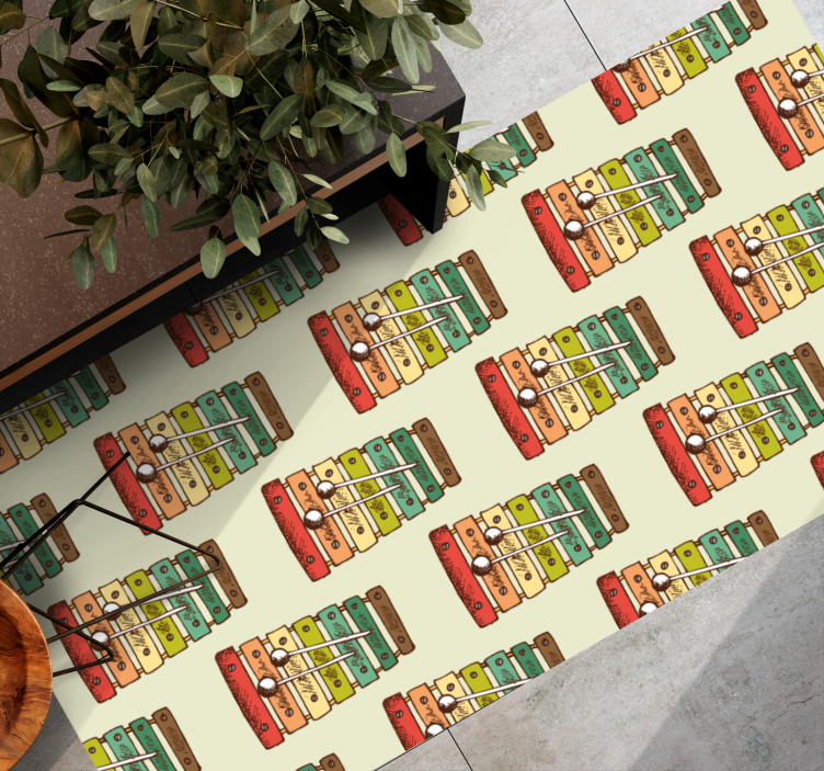 Covor de vinil Adolescenți model colorat de xilofon - TenStickers