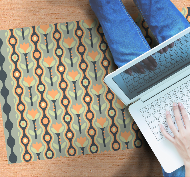 Covor de vinil Adolescenți model floral stilizat - TenStickers