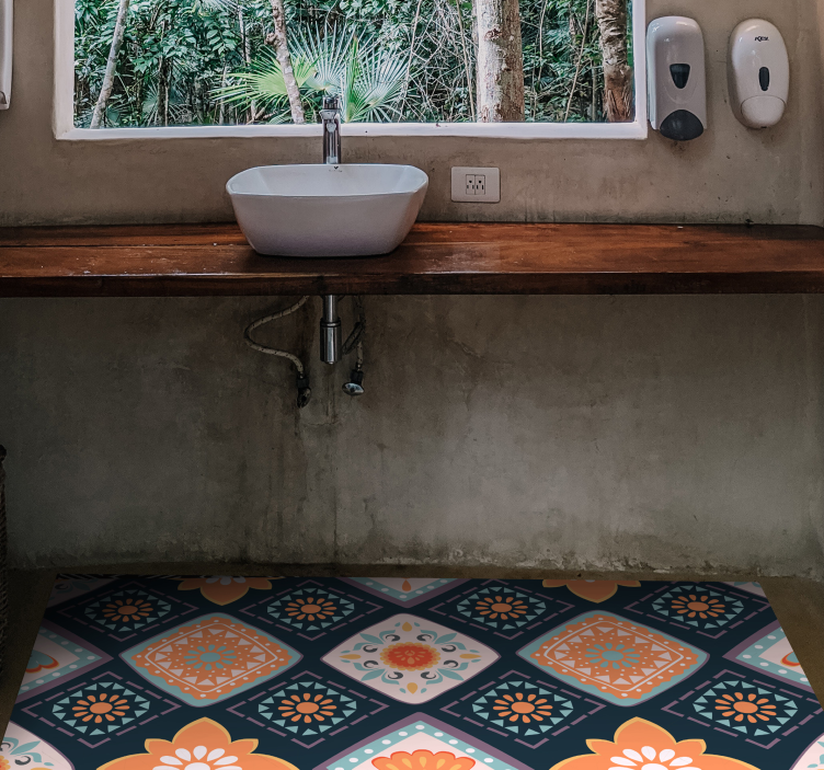 Covor de vinil cu faianta abstracta mini gresie - TenStickers