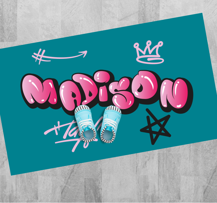 Covor de vinil Adolescenți graffiti roz cu nume - TenStickers