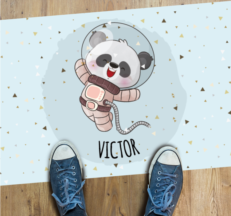 Covor de vinil cu nome astronaut panda drăguț - TenStickers