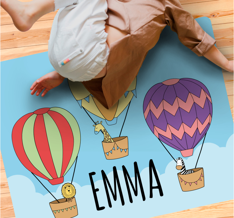 Covor de vinil cu nome balonase colorate - TenStickers