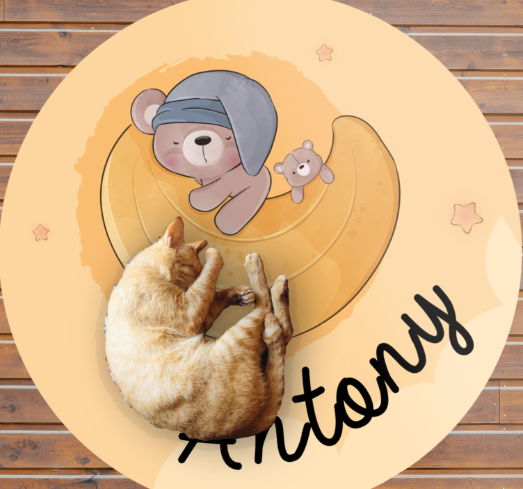 Covor de vinil cu nome urs somnoros cu nume - TenStickers