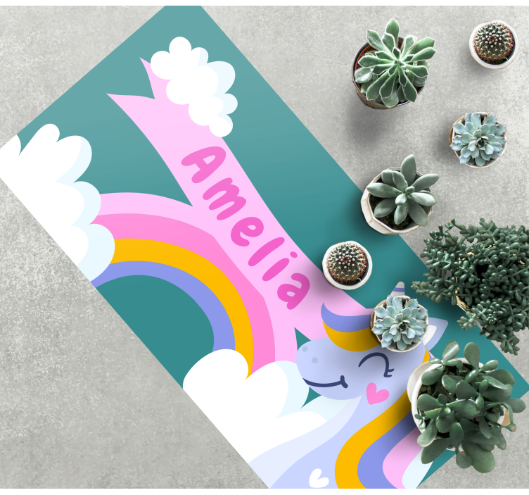 Alții covor de vinil costum de unicorn curcubeu - TenStickers