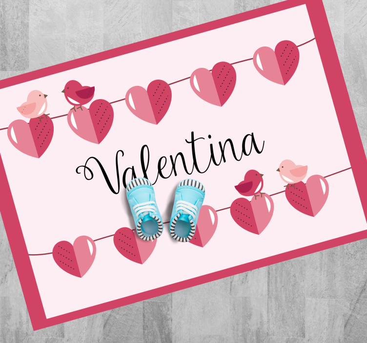 Covor de vinil cu nome design de inimă - TenStickers