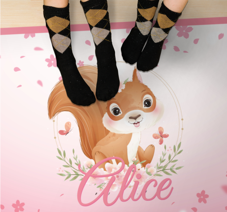 Covor de vinil cu nome ilustrație de veveriță - TenStickers