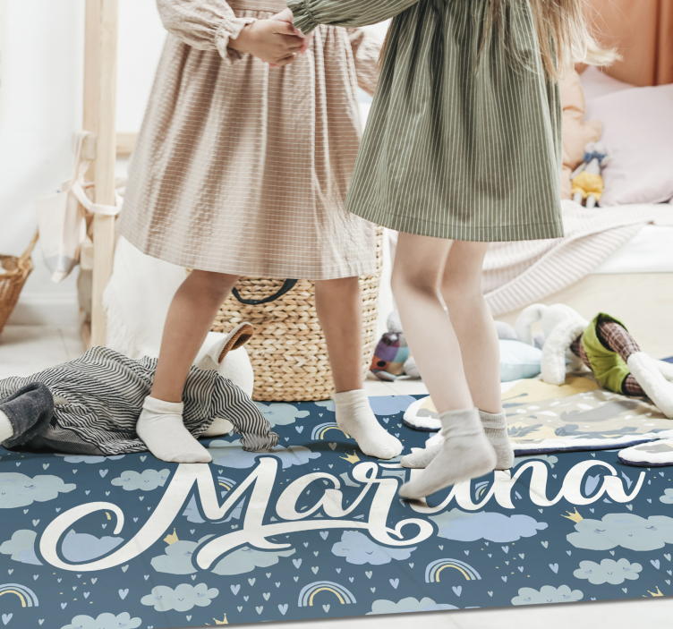 Alții covor de vinil nori albaștri cu nume - TenStickers