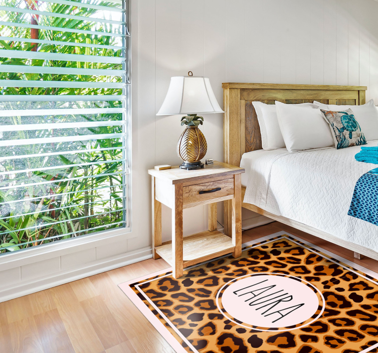 Covor de vinil Adolescenți model de leopard cu nume - TenStickers