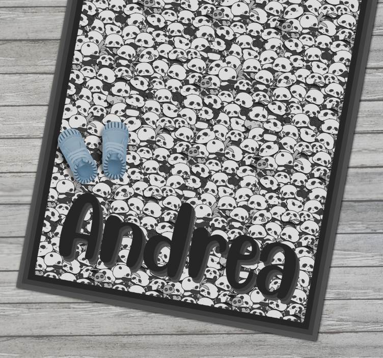 Covor de vinil cu nome panda personalizate - TenStickers