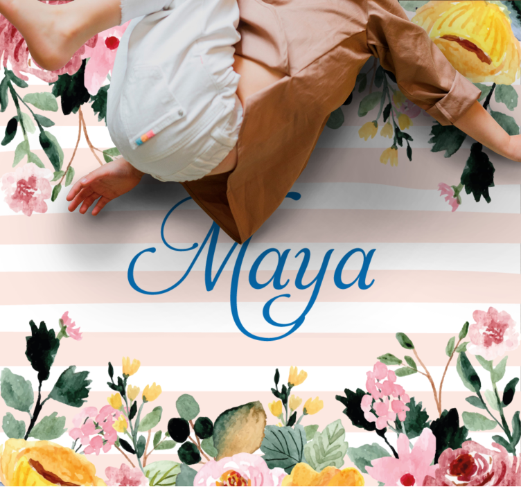 Covor vinil dormitor personalizare florală - TenStickers