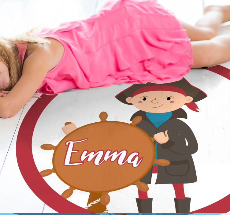 Covor de vinil cu nome pirat personalizabil - TenStickers