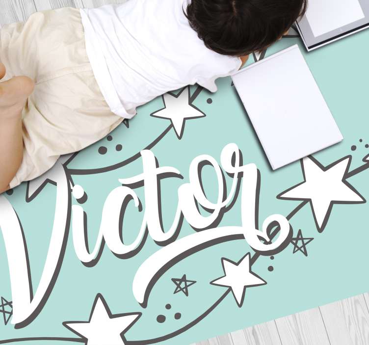 Covor de vinil cu nome praf de stele personalizabil - TenStickers