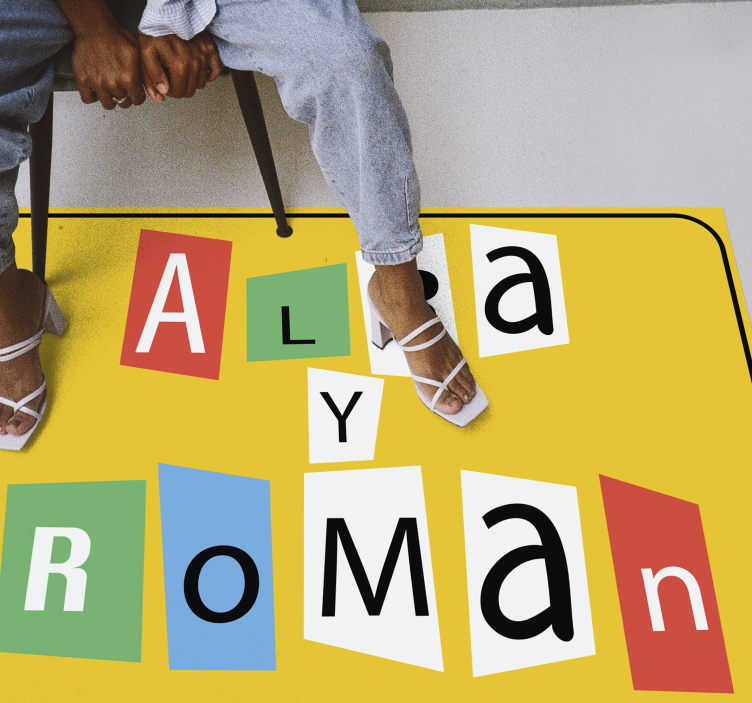 Covor de vinil cu nome piese de puzzle pentru cuplu - TenStickers