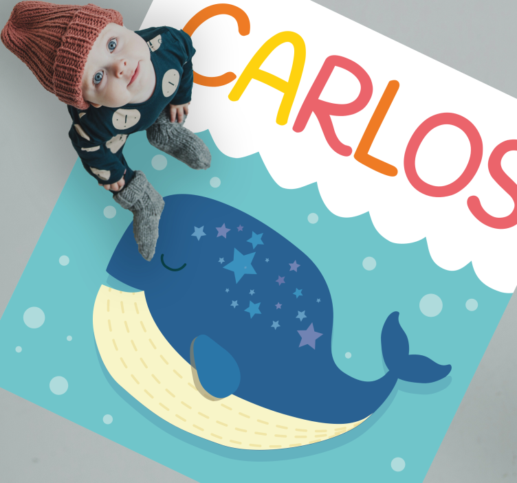 Covor de vinil cu nome scenă fantezistă cu balene - TenStickers