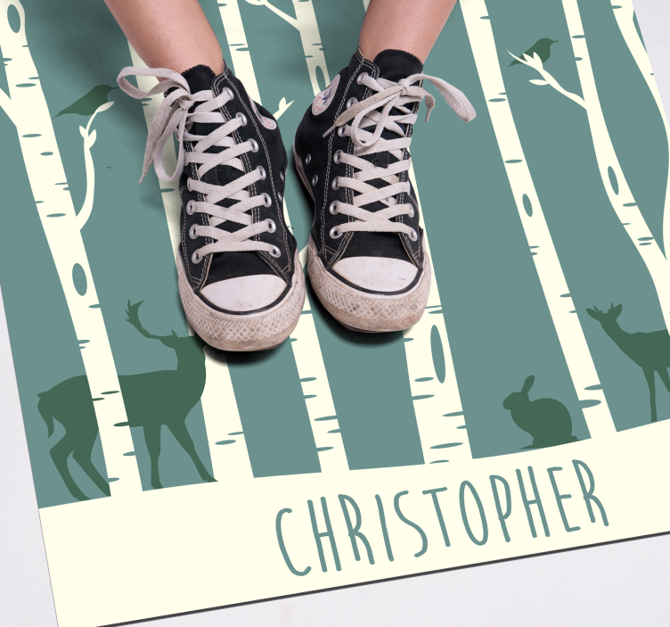 Covor de vinil cu nome tema prietenilor pădurii - TenStickers