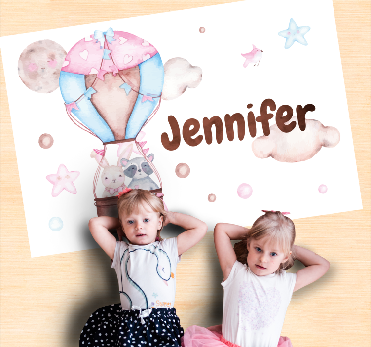 Covor de vinil cu nome zbor cu balonul cu aer cald - TenStickers