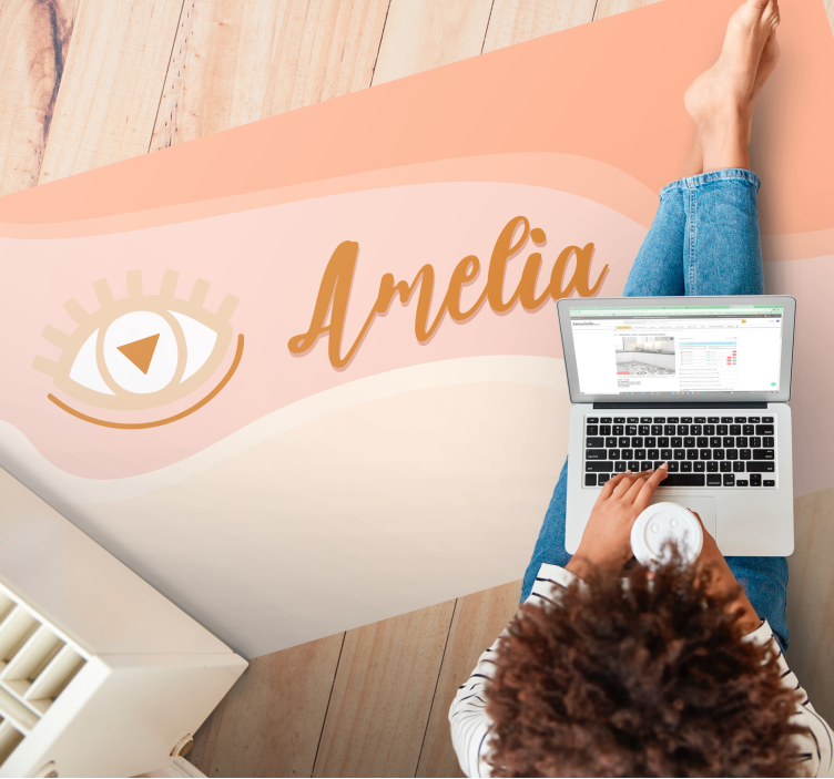 Covor de vinil cu nome custom Eye Name Design - TenStickers