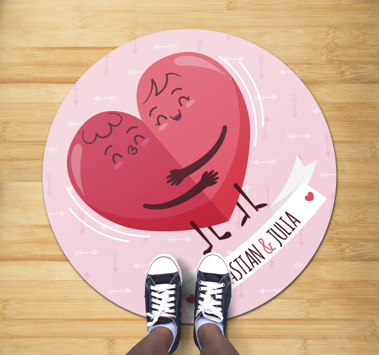 Covor de vinil cu nome ilustrație personalizată a inimii - TenStickers