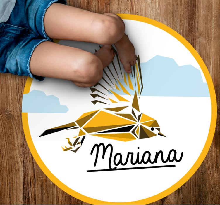 Covor de vinil cu nome pasăre personalizată - TenStickers